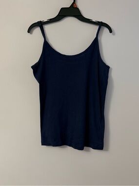 Simple navy camisole with thin straps.